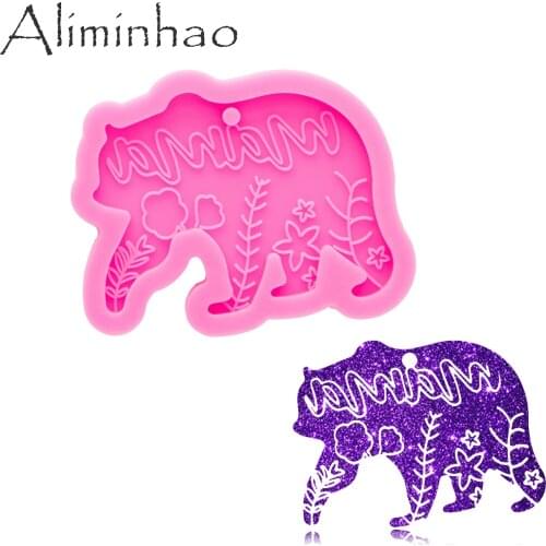 DY0967 Bright Little Bear Mold for Mothers Day Gift , Epoxy Resin Jewelries Making Tools, Resin Crafting Mold Keychain
