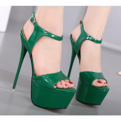 2021 High Heel Platform Sandals Shoes Ladies 16cm Sexy Open Toe Pumps Wedding Party Dress Shoes Summer Leather Sandals