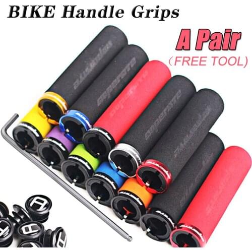 1 Pair MTB Bicycle Grips Bike Handle Cover bar Unilateral Locked Soft Silicone Sponge Anti-skid Bicycle Road BMX Cycling Parts
