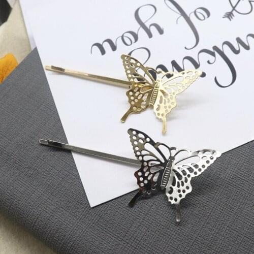 12 pcs/lot fashion jewelry accessories metal butterfly hair clip hair accessories for women