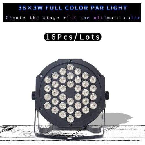 16pcs/lots 36x3W RGB LED Color Par light With DMX512 Control 36*3w DJ Stage Equipments Bar wedding lights