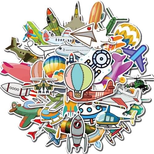 40PCS Flying Tools Series Sticker Colorful Cartoon Traffic Learning Decals For Luggage Laptop Skateboard Motorcycle Stickers