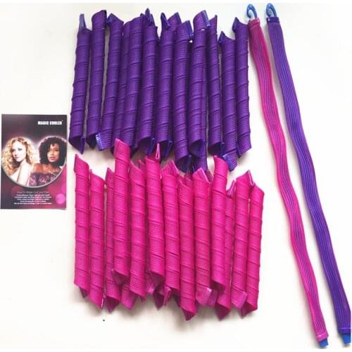 40 Pcs/Pack 55cm Magic Curlers Spiral Curls Styling Kit No Heat Hair Roller for Long Hair Most Kinds of Hairstyle