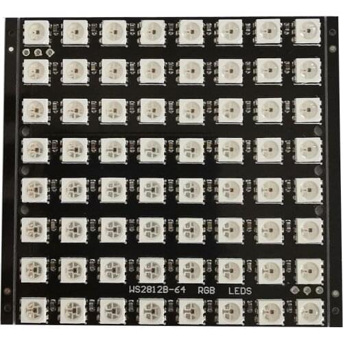 5V 64 Bit WS2812 5050 RGB LED Driver Development Board ws2812s pixel screen module 71x71mm