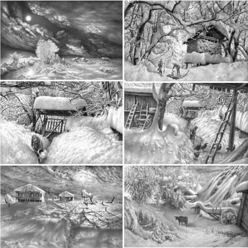 5D Full drill diamond painting Beautiful snow scene Cross Stitch Kits Mosaic DIY Diamond Embroidery Square Full Rhinestone Decor