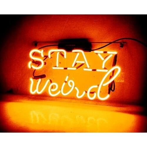 14"x8" Stay Weird Acrylic Custom Neon Light Lamp Sign Bedroom Beer Bar Handmade Real Glass Decorate Home Wall Room Windows Tube
