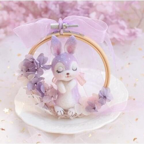 Non-finished Accessories Felt Poke DIY Rabbit Sheep Deer Material Package Wool Felt Poked Doll Felt Needles