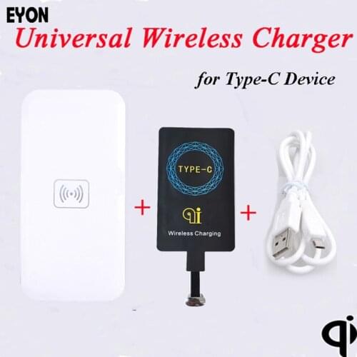 EYON TI Chipset Type-C Qi Wireless Charger Charging Receiver+Pad for HUAWEI P20 Pro P9 P10+ Xiaomi Mi8 6 OnePlus 6 5T 3 HTC 10