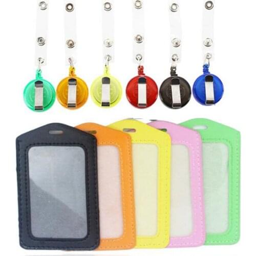 Portable No Zipper Cheap Safety Bank Credit Card Holders Bus ID Holders Identity Office Supplies Badge with Retractable Reel