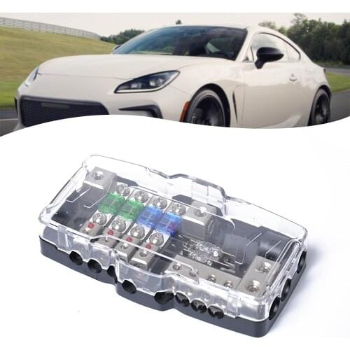 Car Boat 4 Output Audio ANL Fuse Holder With Fuses Distribution Block Fusebox 12V-24V Car Blade Fuse Block Holder 30A 60A Fuses