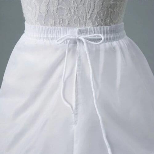 Kids Flower Girls 2 Hoop Single Layer A-Line Crinoline Drawstring Elastic Waist Petticoat for Wedding Dress Underskirt Half Slip