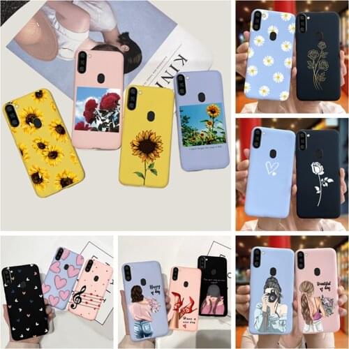 For Samsung Galaxy A11 Case Beautiful Girls Daisy Sunflower Pattern Back Cover For Samsng A11 SM-A115F Candy Silicone Soft Cases