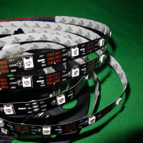 Addressable 5m 30LEDs/m DC5V WS2812B led pixel strip,NON-waterproof,with 30pixels/M;BLACK PCB