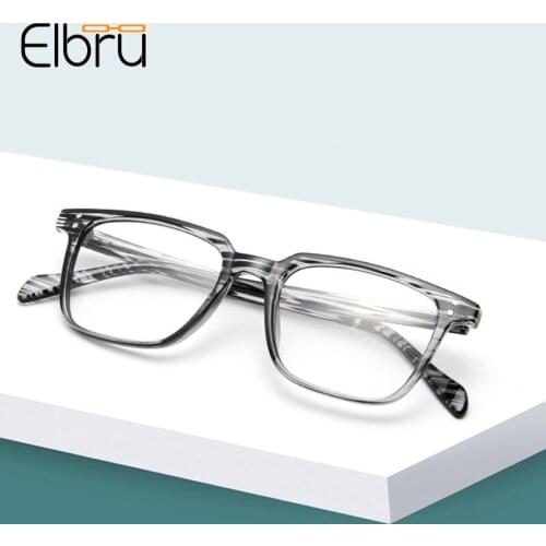 Elbru Vintage Square Glasses Frame Personality College Style Clear Lens Eye Glasses Eye Protection Ultralight Unisex Eyewear