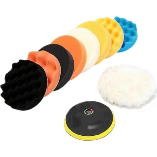 Commonly Used Buffer Pad Sponge Polishing Set for Vehicle 11Pcs 4/5/6/7 inch Polishing Sponge for Car