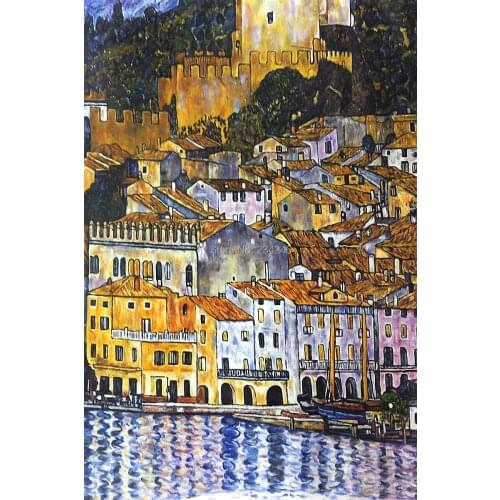 Handpainted Oil Paintings Replicas Malcesine on Lake Garda by Gustav Klimt Famous Canvas Art Painting for Home Decoration