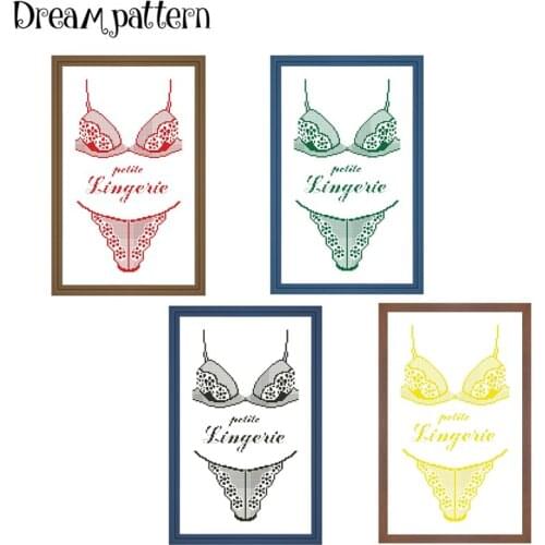 Petite lingerie cross stitch kit simple pattern 18ct 14ct 11ct white fabric cloth cotton thread embroidery DIY handmade