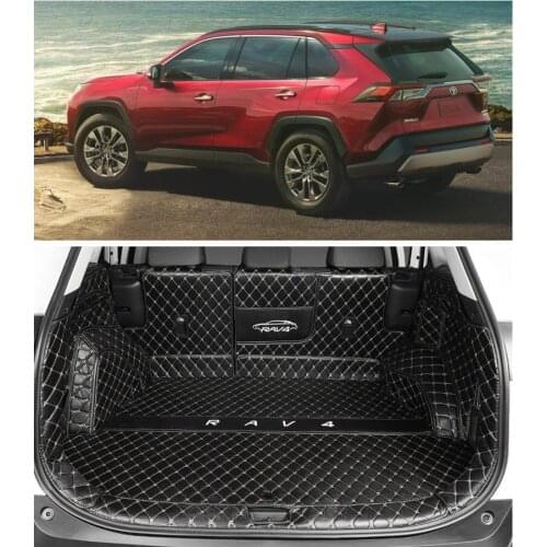 For TOYOTA RAV4 Hybrid 2019 2020 2021Full Rear Trunk Tray Liner Cargo Mat Floor Protector foot pad Leather mats