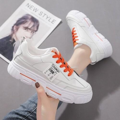 New Women Platform Shoes Fashion Sneakers Spring Autumn Woman Flats Shoes Ladies White Shoes Casual Low Cut Student Trainers