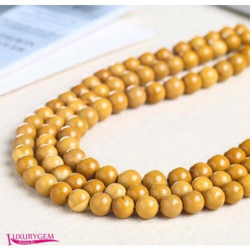 Natural Yellow Mookaite Stone Loose Beads High Quality 6/8/10mm Smooth Round Shape DIY Gem Jewelry Accessories 38cm wk378