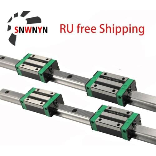 Square Linear Guide Rail HGR15 HGR20+4pc HGH15CA Hgh20ca /Flang HGW15CC HGW20cc HGW25CC CNC Router Engraving RU Free Shipping