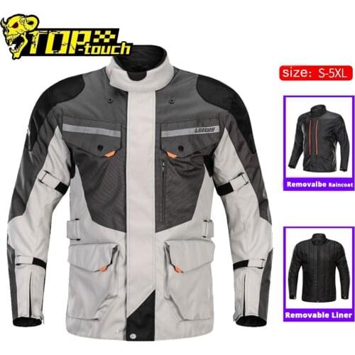 LYSCHY Anti-Fall Motorcycle Jacket Waterproof Motorbike Riding Jacket Windproof Motorcycle Cloth Removable CE Protective Gear