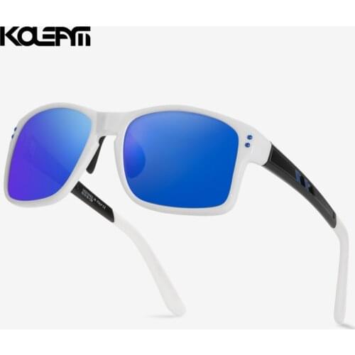 Square KDEAM Polarized Sunglasses TR90 frame men Mirrored lens Brand Design women Driving Fishing Sun glasses UV400 7 COLORS