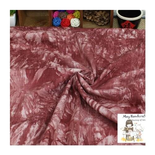 50x140cm Soft Linen Cotton Slub Fabric Tie-dyed Pattern Quilted Fabrics for Sewing Clothes Dress Curtain Tissue Cloth 1Pcs/Lot