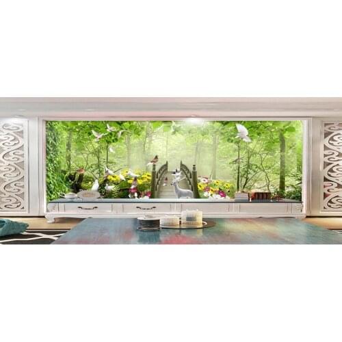 Bacaz Green Forest Tree Wallpaper Roll Floral Forest Natural Plant Pigeon Wall Paper For Childs Room living room Home Decor