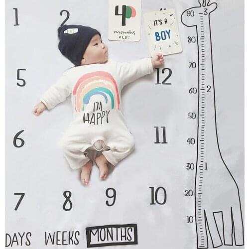 Newborn Baby Monthly Growth Milestone Blanket photography props Background Cloth for Rug Baby Photography Accessories