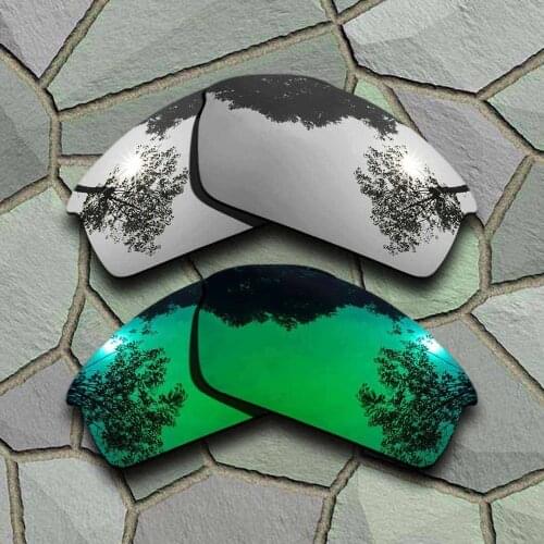 Chrome&Jade Green Sunglasses Polarized Replacement Lenses for Oakley Bottlecap