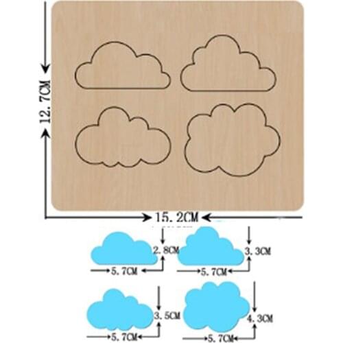 Variety Clouds Birthday Cake Decor Plug-in Flag Handwork Wooden Mold Wood Dies Leather Cloth Paper Craft Christmas Tree Pendants