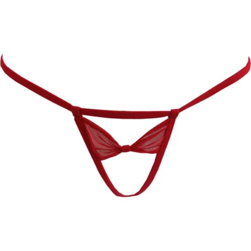 Sexy lingerie femme underwear women panties ropa interior femenina tanga thong Netting bow transparent Hollowing out String girl