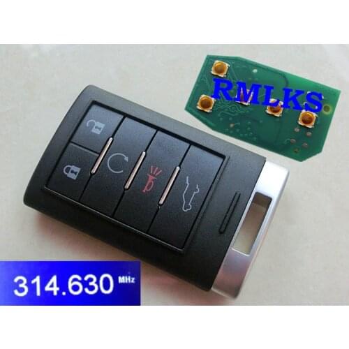 RMLKS Card Smart Keyless Entry Remote Key fob 5 Button 315MHZ For Cadillac SRX XTS ATS With ID46 Chip HU100 Blade
