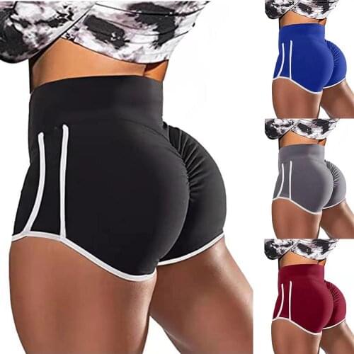 High Waist Hip-lifting Sports Shorts Womens Elastic Tight-fitting Belly Yoga Pants Quick-drying Running Training Fitness Pants