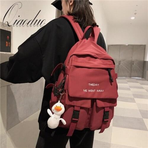 Qiaoduo Waterproof Women Men Big Backpack Nylon Business Travel Rucksack College School Bag For Teenage Girl Female Mochila