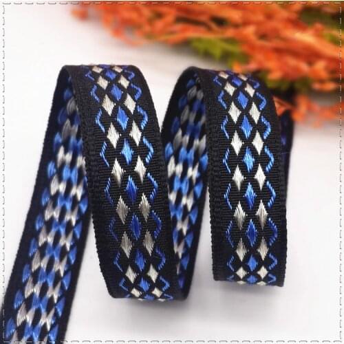 High quality 12mm single face Woven Jacquard grosgrain ribbon DIY handmade Clothing backpack decorative ribbon (1 meter/lot)