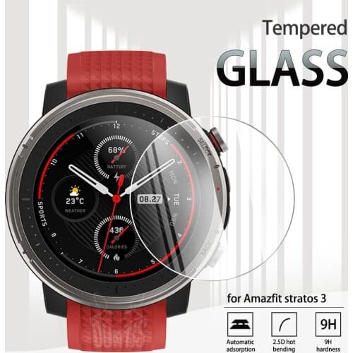 Amazfit Stratos 3 Tempered Glass Screen Protector For Xiaomi Huami Amazfit Stratos 3 Smart Watch Anti-Scratch Transparent Film