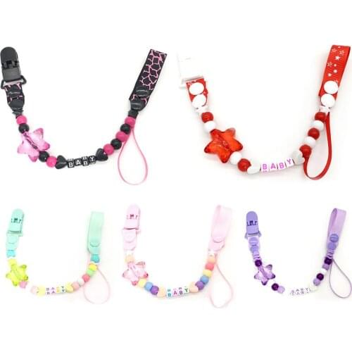 1pcs Adjust Baby Pacifier Clip Chain Ribbon Dummy Holder Chupetas Soother Pacifier Clips Strap Nipple Holder for Infant Feeding