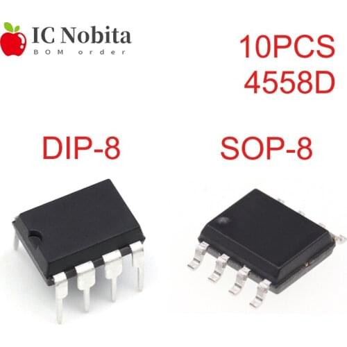 10PCS JRC4558D NJM4558D 4558D Dual Operational Amplifier IC DIP-8 SOP-8 New