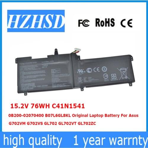 15.2V 76WH C41N1541 0B200-02070400 B07L6GL8KL Laptop Battery For Asus G702VM G702VS GL702 GL702VT GL702ZC