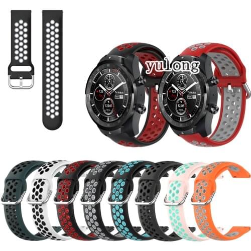 20mm Sport Silicone Breathable Band Strap For Ticwatch E 2 Pro E2 S2 GTX Smart Watch 22mm Wristband For Pro3 Pro 2020 Pro 4G