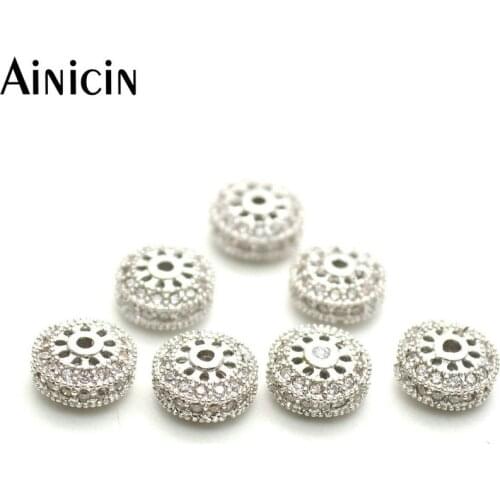 20pcs Rhinestone Crystal Setting Rondelle Shape Spacer Beads 4x8mm Roundel Beads DIY Jewelry Making Findings