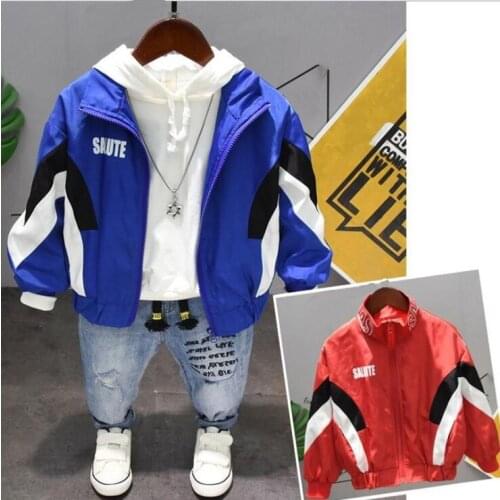 Kids Clothes Brand Baby Boys Clothes Set spring Autumn 2019 Toddler boys clothing Sets boys coat +Hooded + jeans 3pcs sets 2-6Y