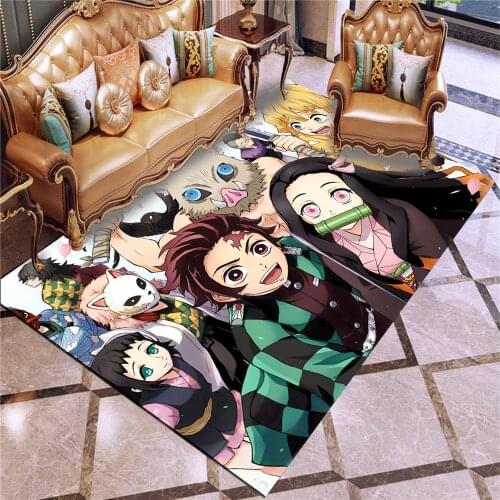 3D Print Carpet Demon Slayer Rug Outdoor Rug Kids Bedroom Rugs The Film Movie Floor Mat Living Room Anime Cartoon Floor Carpet