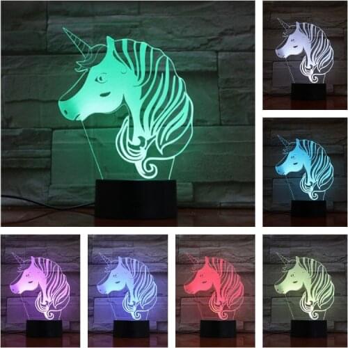 Nighdn 3d Lamp Night Light Creative Home Decor Lamp Unicorn Table Lamp Bedside Light Holiday Gifts for Brother Birthday Present