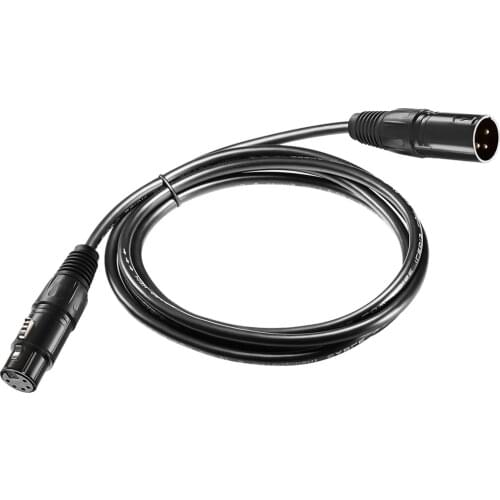 6.5Ft XLR 3-Pin Male to 5-Pin Female Turnaround DMX Adapter Connector Cable