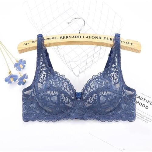 Sexy Lace Push Up bra for Women 3/4 Cup Hook-and- Eye Breathable Gauze Ultra-thin Bra Bralettelingerie feminina New