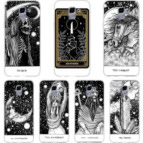Black and white tarot Phone case For Samsung Galaxy J6 J4 J8 Plus J7 2018 J3 J5 J7 Prime Pro 2017 2016 Covers