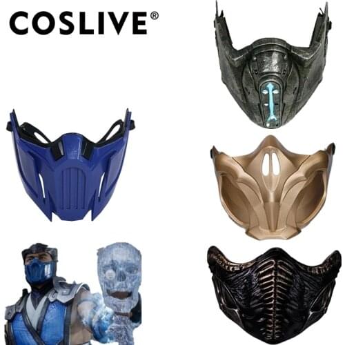Coslive Mortal Kombat 11 Sub-Zero Mask Full Head Resin Helmet Cosplay Costumes Props Game MK11 Replica Adults